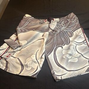 Stylish Gray Floral Men's Shorts